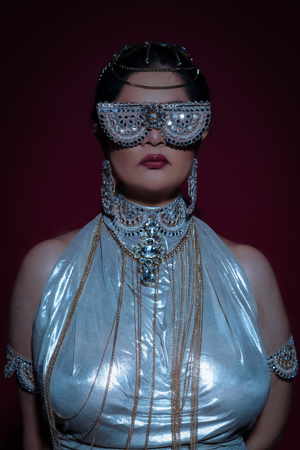 ✨ Editorial Statement Visor & Earrings Set – Shoot Accessory