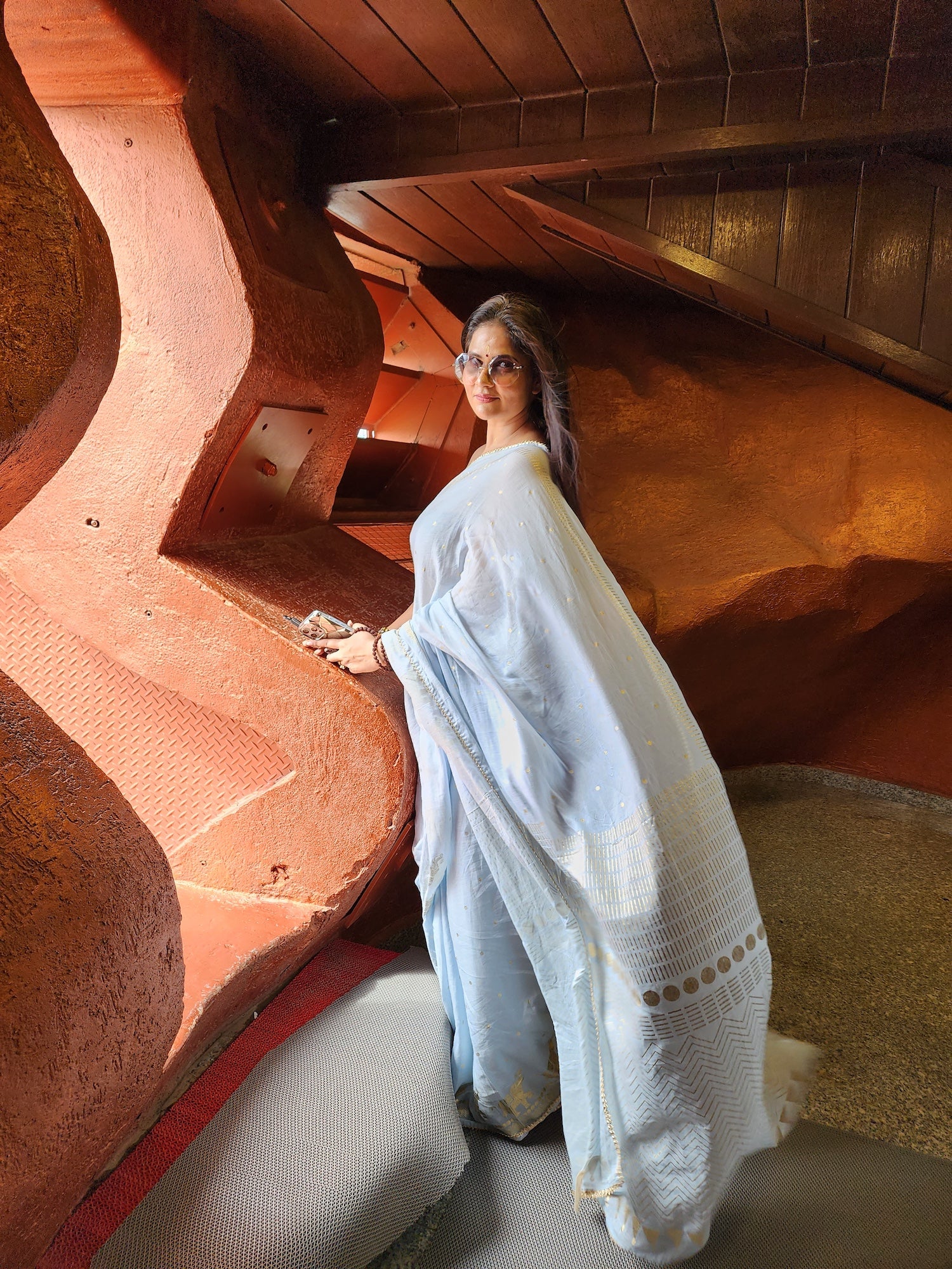 Sky Blue Cotton Saree – Exclusive Piece