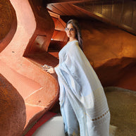 Sky Blue Cotton Saree – Exclusive Piece
