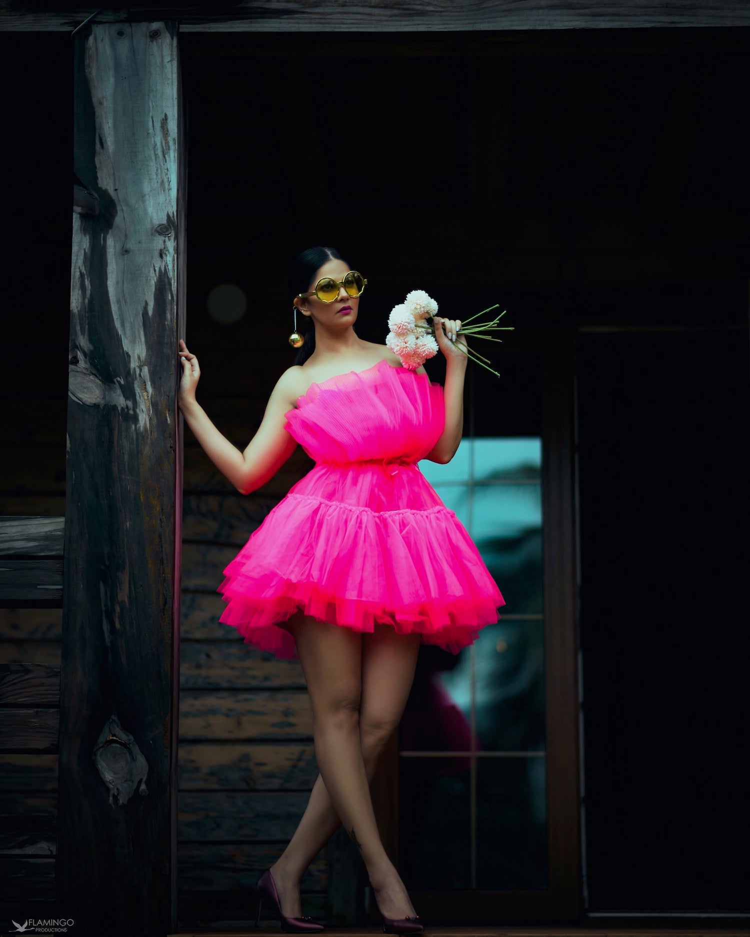 Hot Pink Strapless Statement Dress