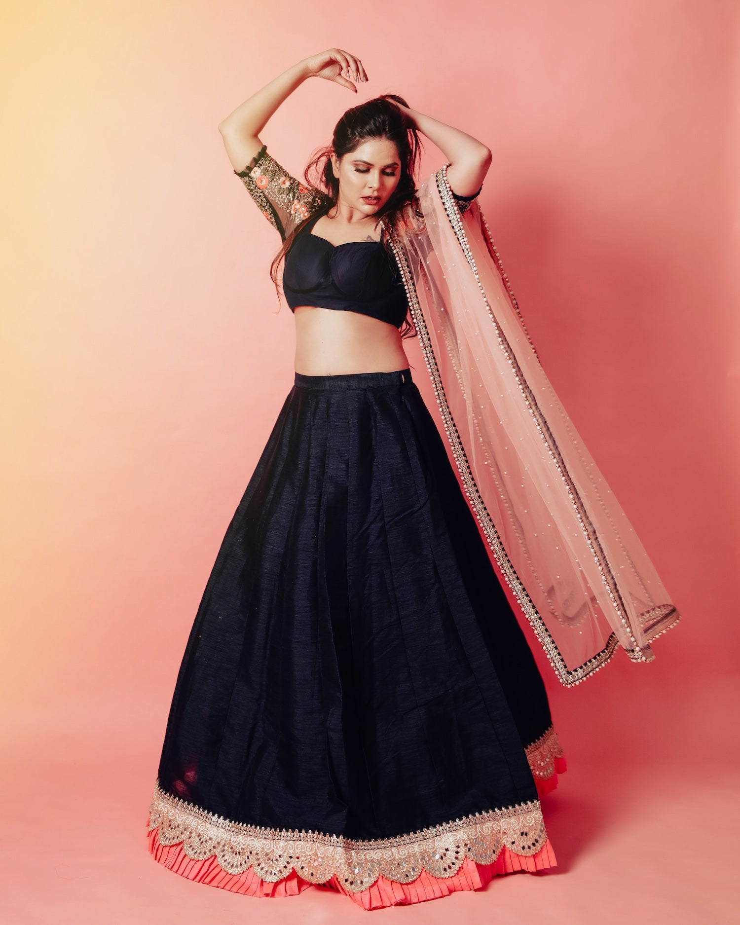 VASTRAYAM Exclusive Blue Lehenga Choli – One Piece