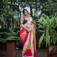 Handcrafted Multi-Fabric Patchwork Saree – 4 Sarees in One