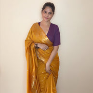 VASTRAYAM Chinmayi Mustard Yellow Banarasi Silk Saree